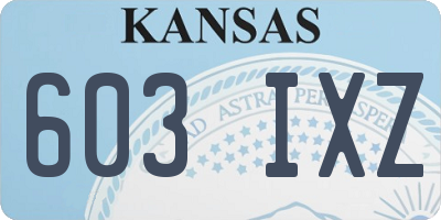 KS license plate 603IXZ