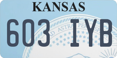 KS license plate 603IYB