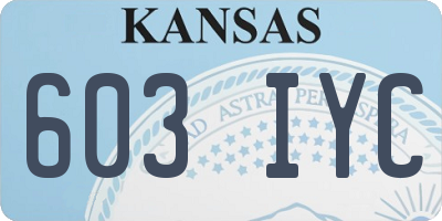 KS license plate 603IYC