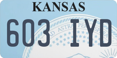 KS license plate 603IYD
