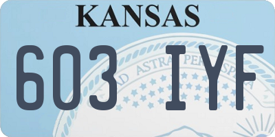 KS license plate 603IYF