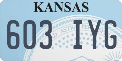 KS license plate 603IYG