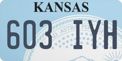KS license plate 603IYH