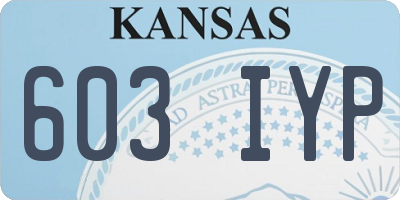 KS license plate 603IYP