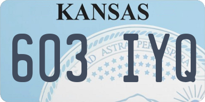 KS license plate 603IYQ