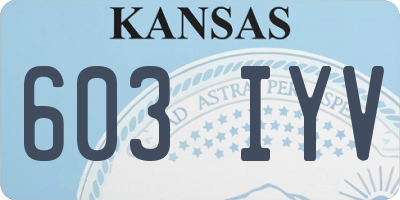 KS license plate 603IYV