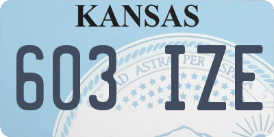 KS license plate 603IZE