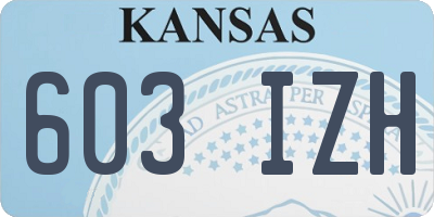 KS license plate 603IZH
