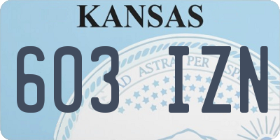 KS license plate 603IZN