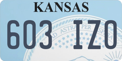KS license plate 603IZO