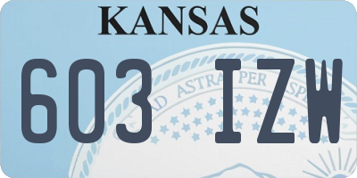 KS license plate 603IZW