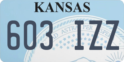 KS license plate 603IZZ