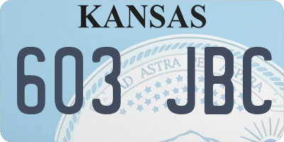 KS license plate 603JBC