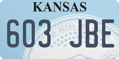 KS license plate 603JBE