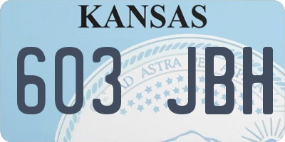 KS license plate 603JBH
