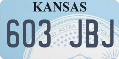 KS license plate 603JBJ