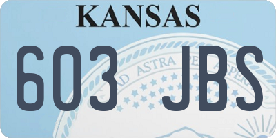 KS license plate 603JBS