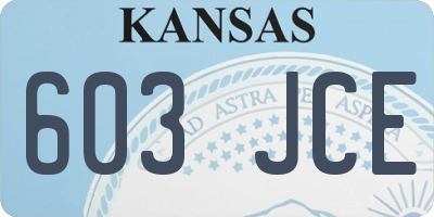 KS license plate 603JCE
