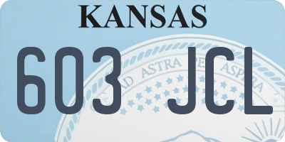KS license plate 603JCL