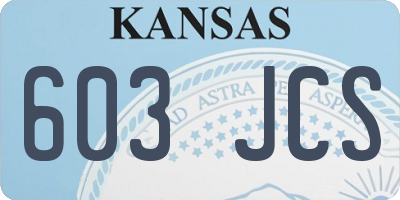 KS license plate 603JCS