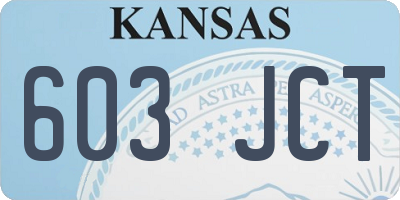 KS license plate 603JCT