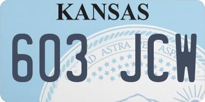 KS license plate 603JCW