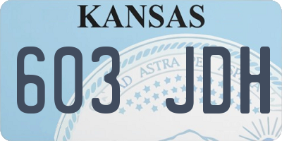 KS license plate 603JDH