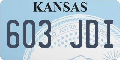 KS license plate 603JDI