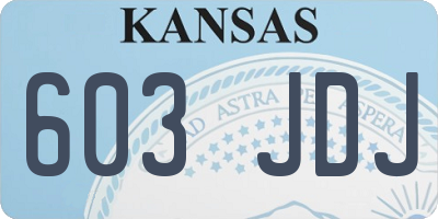 KS license plate 603JDJ