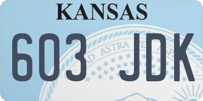 KS license plate 603JDK