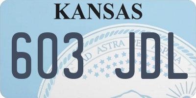 KS license plate 603JDL