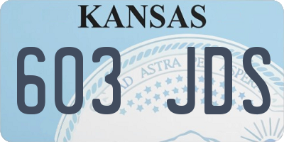 KS license plate 603JDS