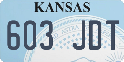 KS license plate 603JDT