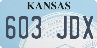 KS license plate 603JDX