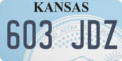 KS license plate 603JDZ