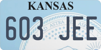 KS license plate 603JEE