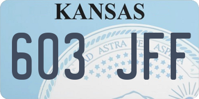 KS license plate 603JFF