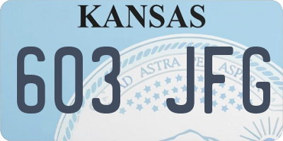 KS license plate 603JFG