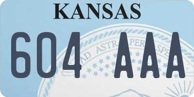 KS license plate 604AAA