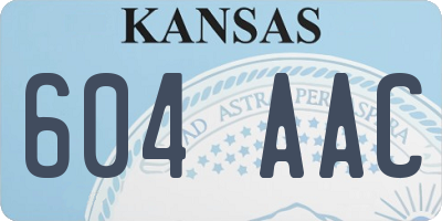 KS license plate 604AAC