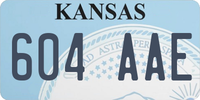 KS license plate 604AAE