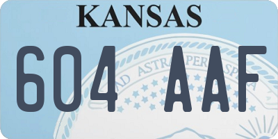 KS license plate 604AAF