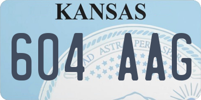 KS license plate 604AAG