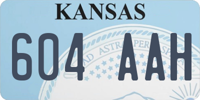 KS license plate 604AAH