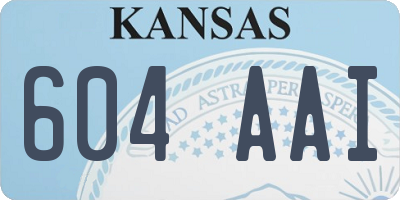 KS license plate 604AAI