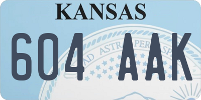 KS license plate 604AAK