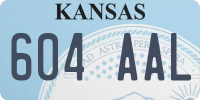 KS license plate 604AAL