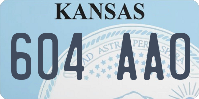 KS license plate 604AAO