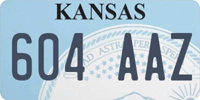 KS license plate 604AAZ