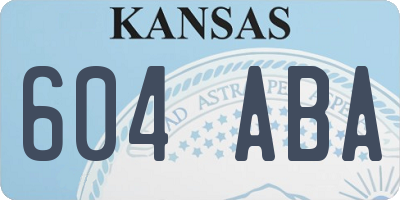 KS license plate 604ABA